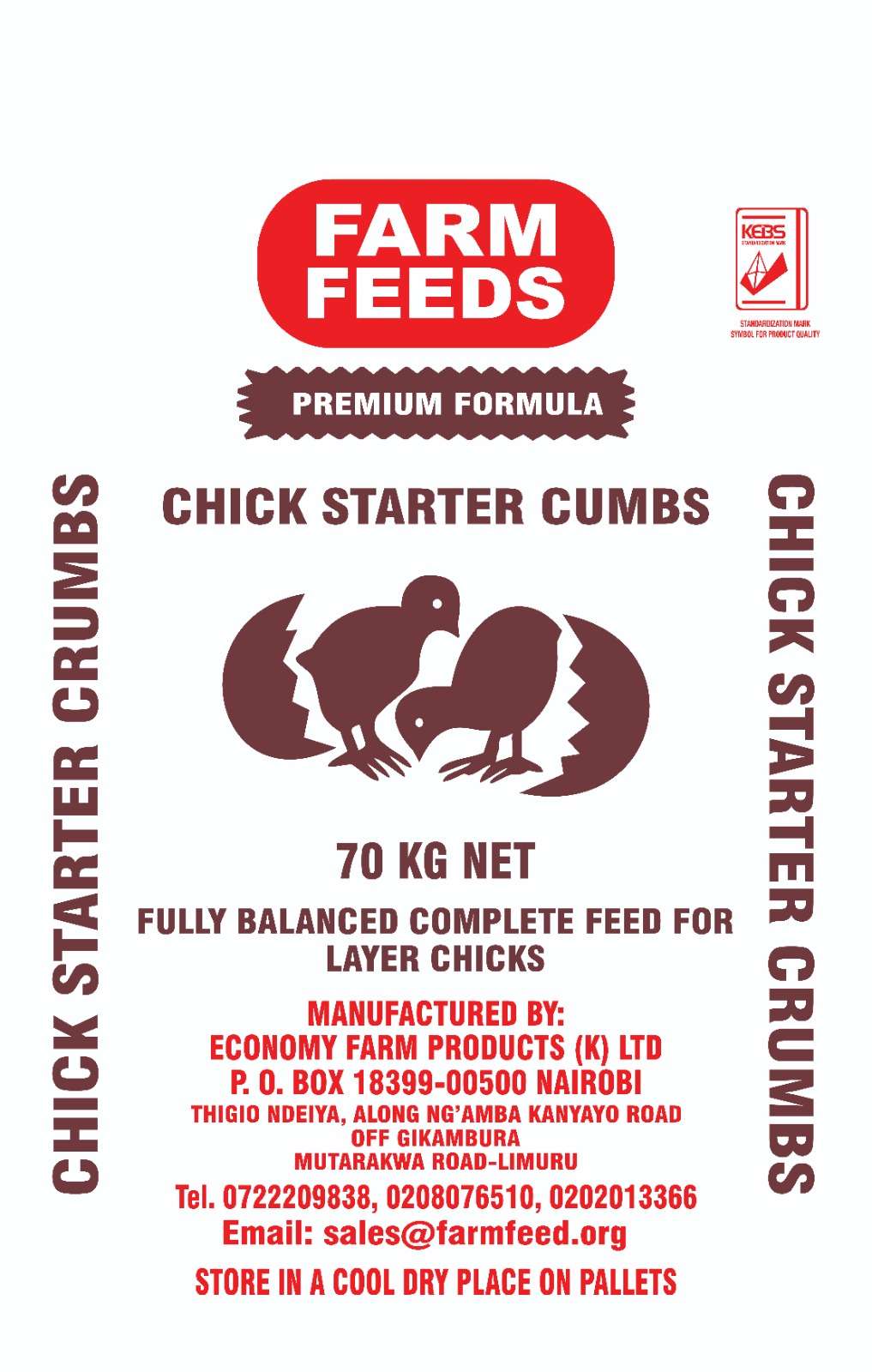CHICK STARTER CRUMBS -70KG FARM FEEDS