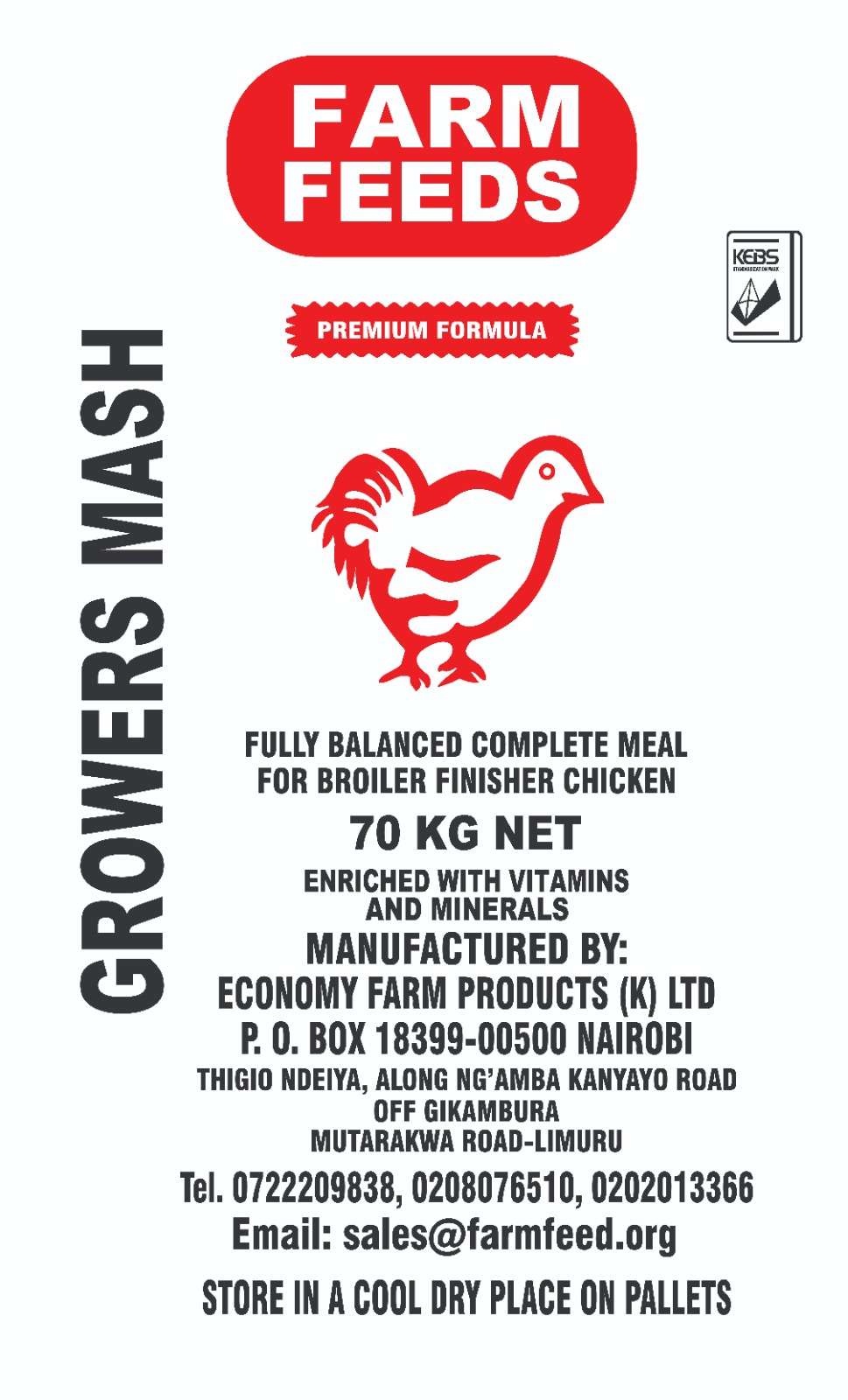GROWERS MASH 70KG- FARM FEEDS
